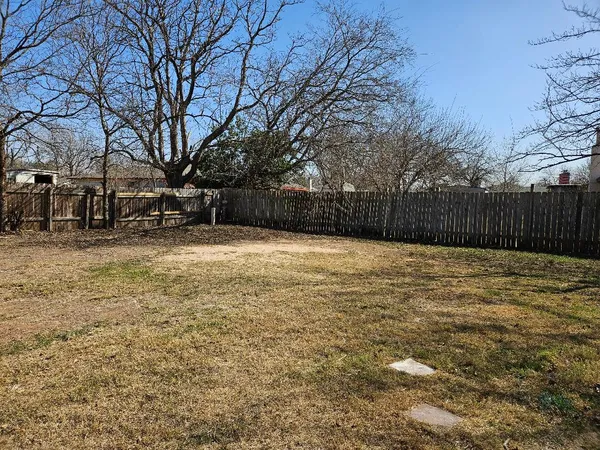 a view of a yard with trees