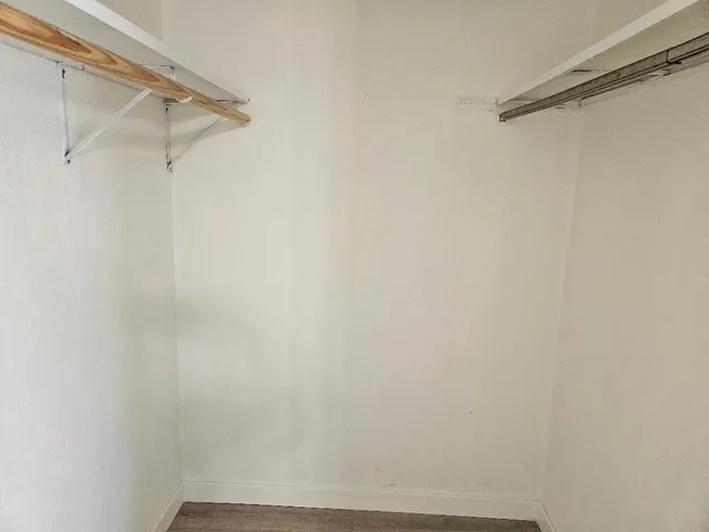 a view of small space with racks on the wall