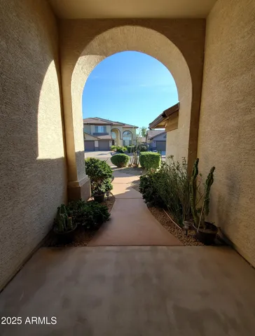 an entryway with a door