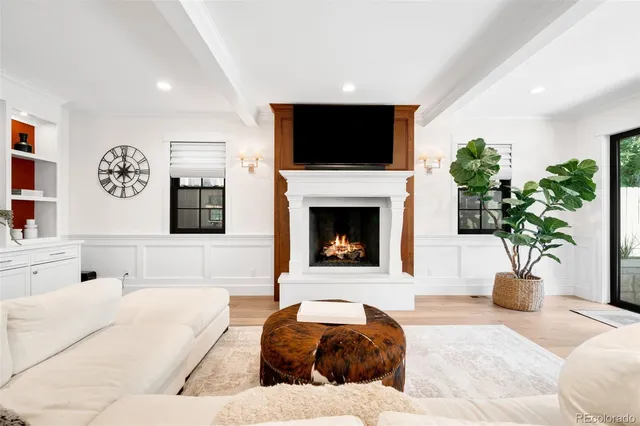 a view of a living room and entry way