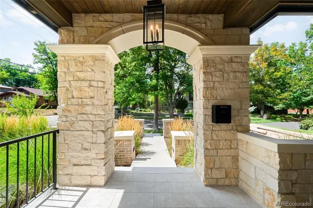 a view of yard from a building