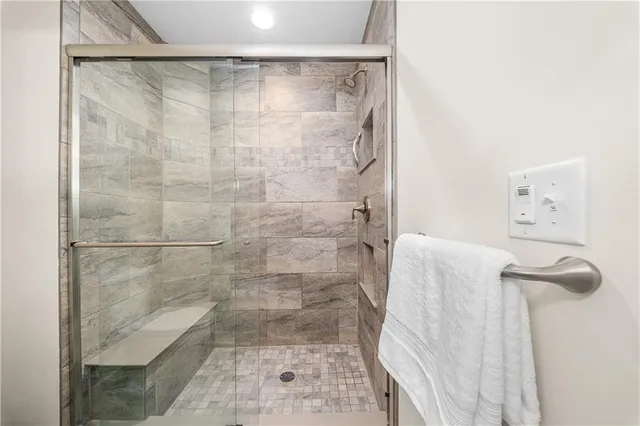 a bathroom with a shower