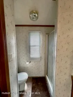 a bathroom with a toilet
