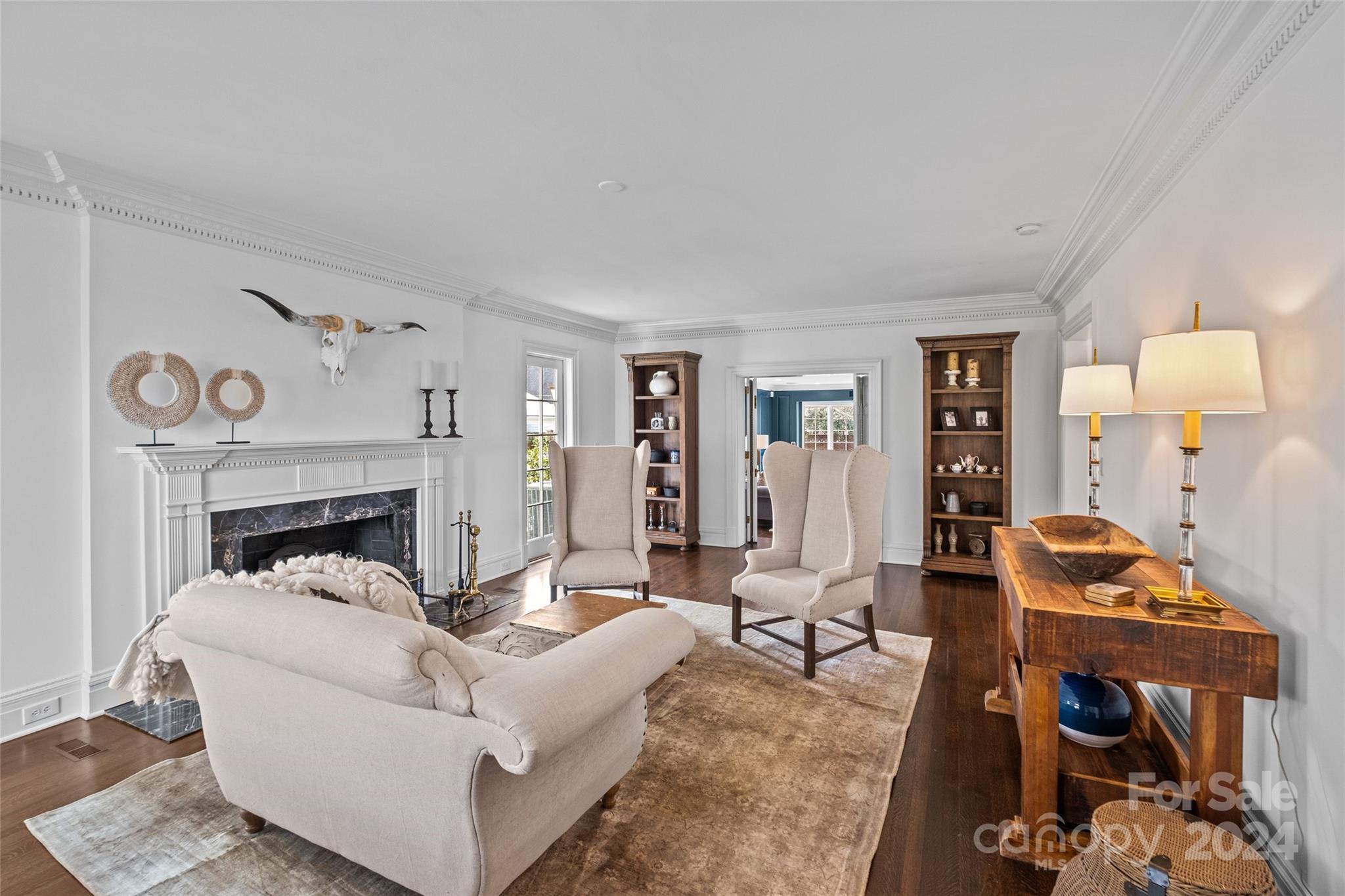1930 Queens Road West Charlotte, NC 28209 - Photo 5 of 47 a living room with furniture and a fireplace