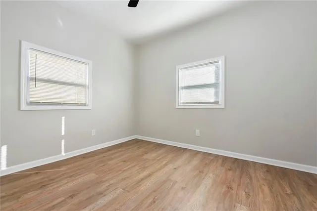 an empty room with a window