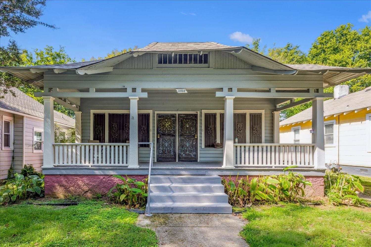 a front view of a house
