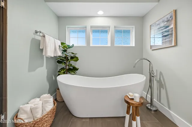 a outdoor view with a seating space