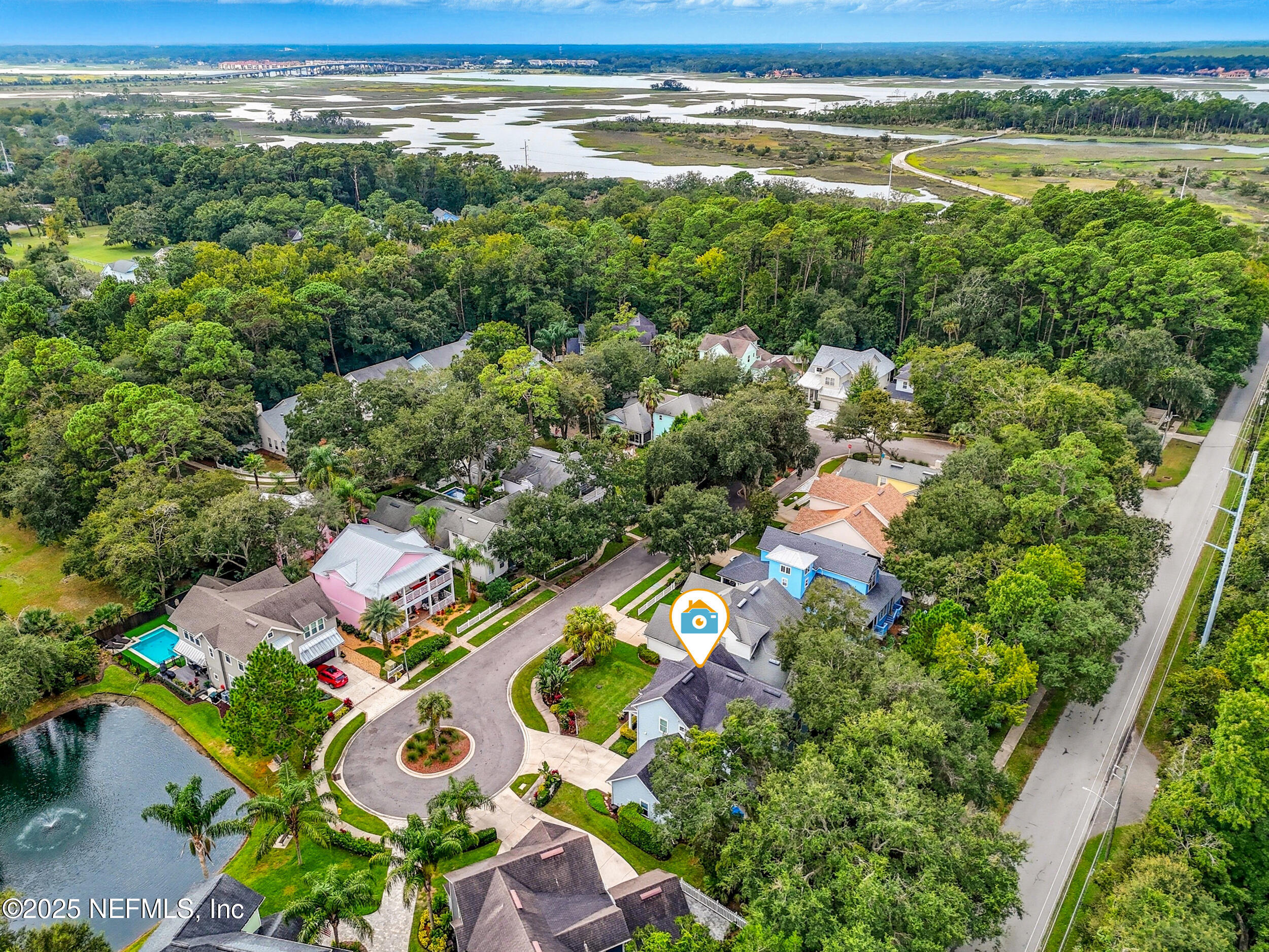 951 Paradise Circle Atlantic Beach, FL 32233 - Photo 44 of 76 an aerial view of ocean and residential houses with outdoor space