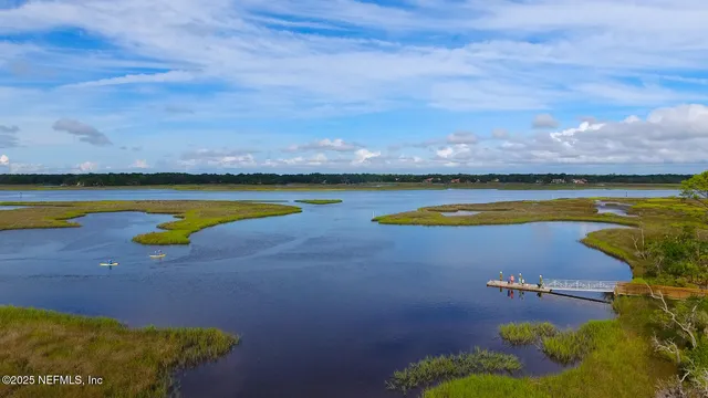 a view of a lake with a mountain in the background