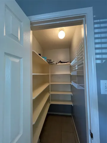 a storage room with empty racks