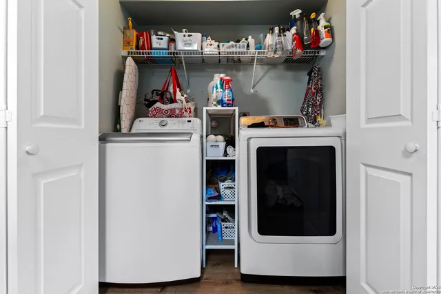 a room with storage and utility