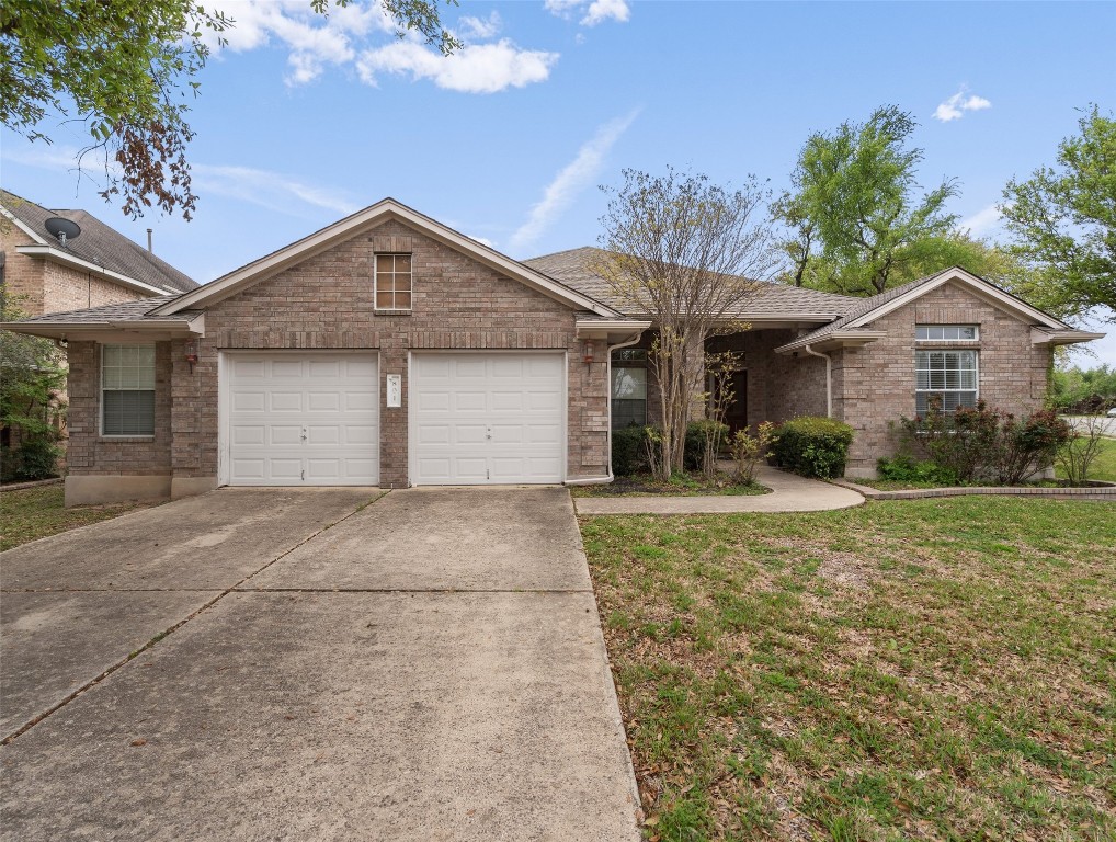 Charming one-story home with 2.5 car garage on a corner lot at The Reserve at Buttercup Creek in Cedar Park. Ready for you