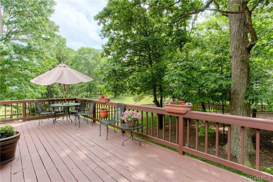 13641 Glendower Road Midlothian, VA 23113 - Photo 34 of 38 a view of a deck with furniture and a yard