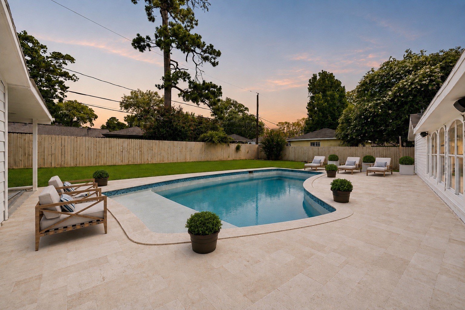 18918 Casper Drive Spring, TX 77373 - Photo 29 of 32 Recent improvements include extended pool decking, updated tile work, and improved drainage systems. Pool and landscaping is still under construction. Photos have been virtually staged - final finishes for pool decking and landscape may vary.