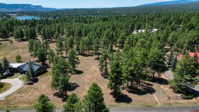 a view of a lake with houses