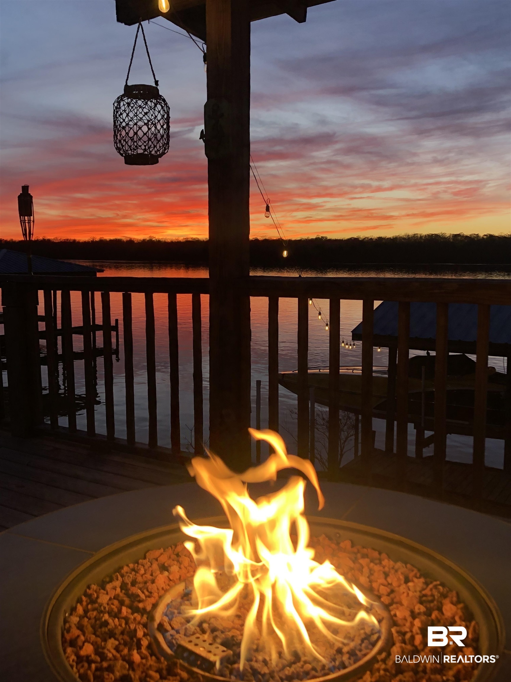 41997 Bayou Road Bay Minette, AL 36507 - Photo 68 of 68 Dock featuring a water view, an outdoor fire pit, and a balcony