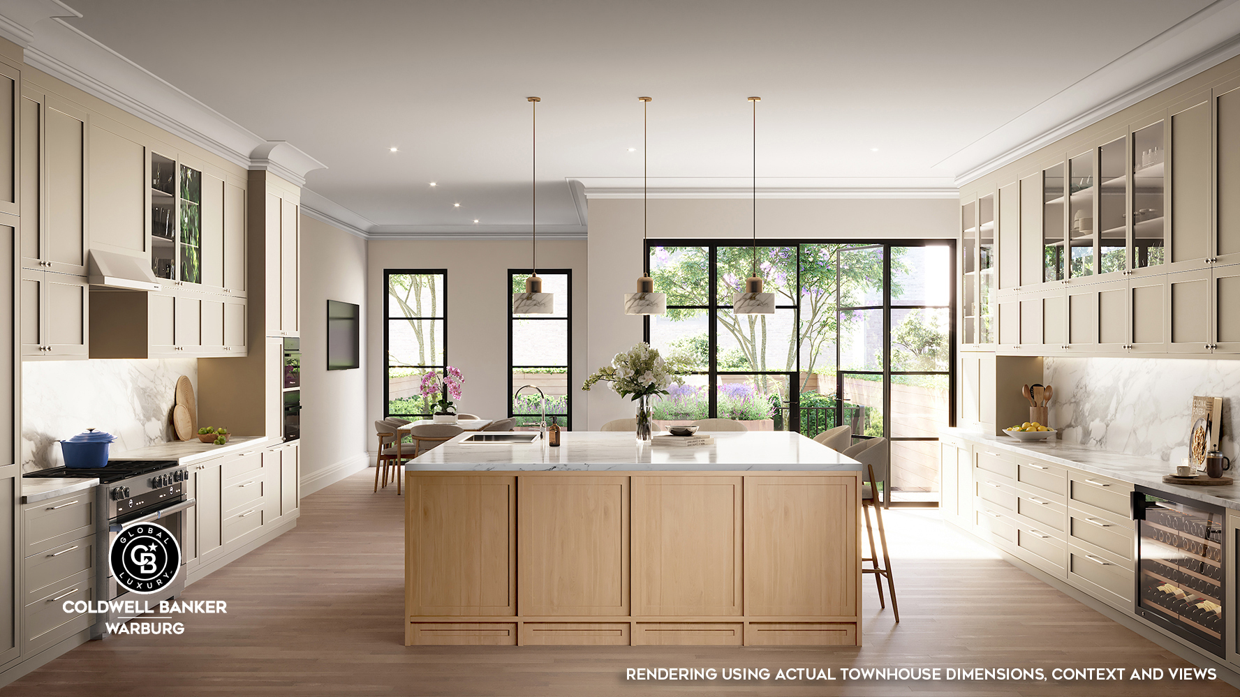 18 West 76th Street Manhattan, NY 10023 - Photo 3 of 19 a large white kitchen with a large window