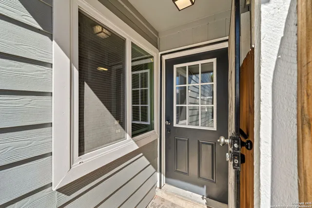 a view of front door of house