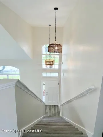a view of a hallway with a small space