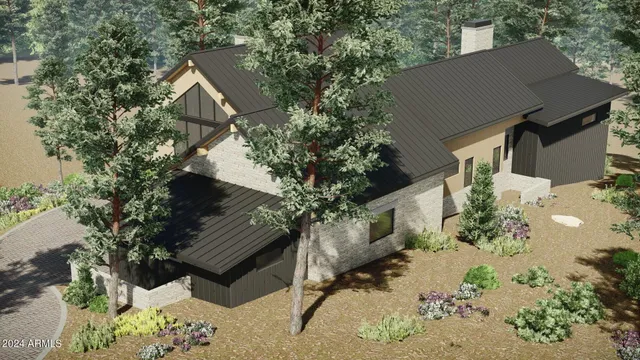 an aerial view of a house