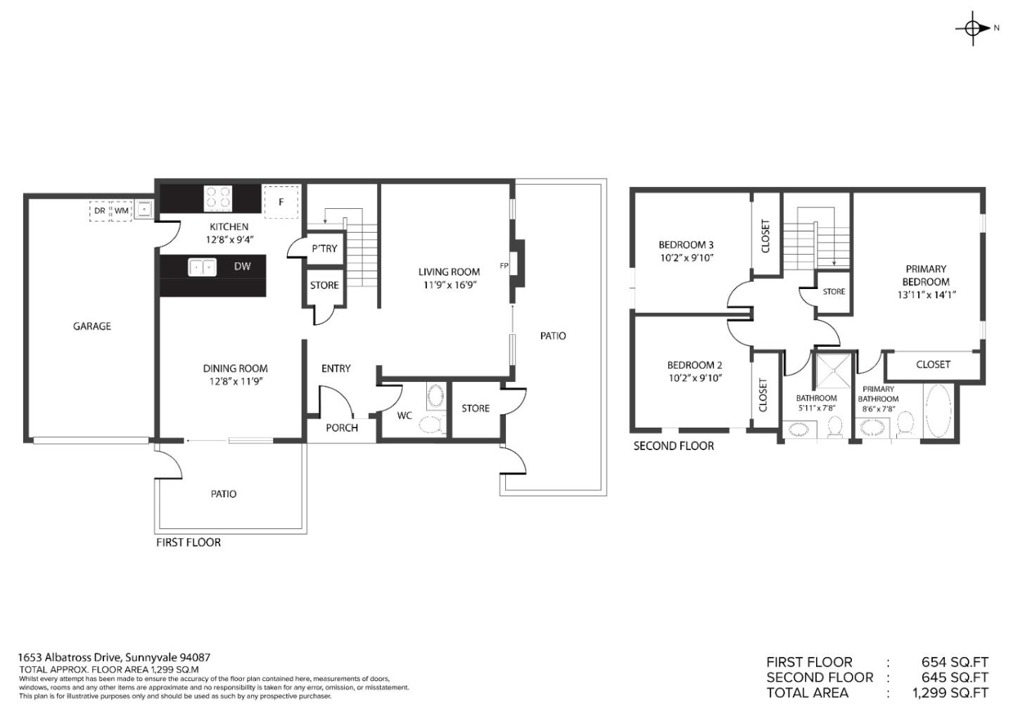1653 Albatross Drive Sunnyvale, CA 94087 - Photo 44 of 44 a picture of a floor plan