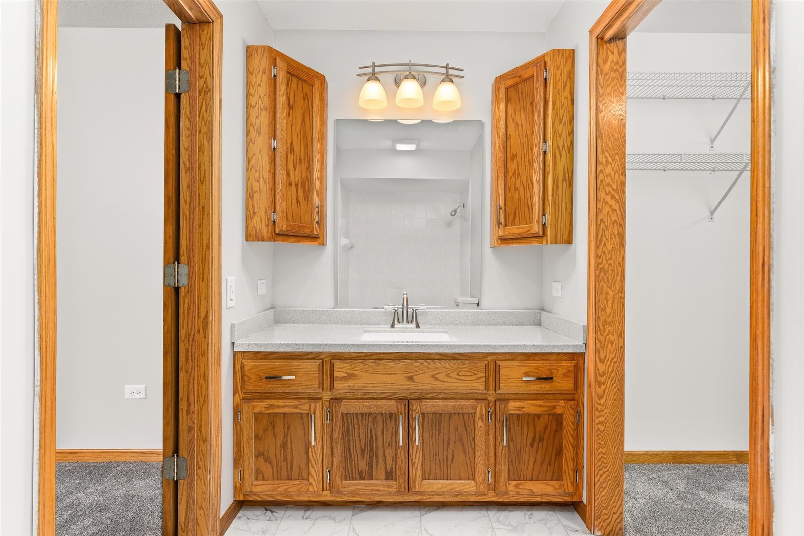 822 Eagle Creek Road Elwood, IL 60421 - Photo 27 of 41 a bathroom with a sink and a mirror