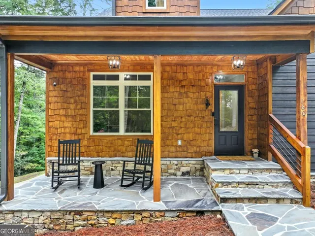 a view of a entryway door front of house