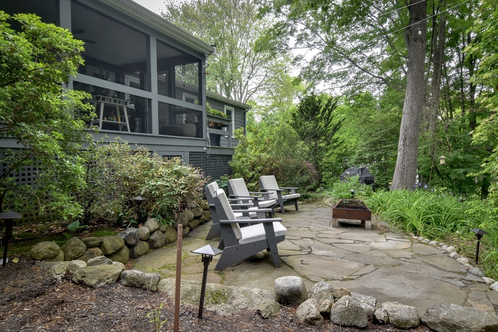 76 Pleasant Street South Natick, MA 01760 - Photo 29 of 36 a view of backyard with outdoor seating and green space