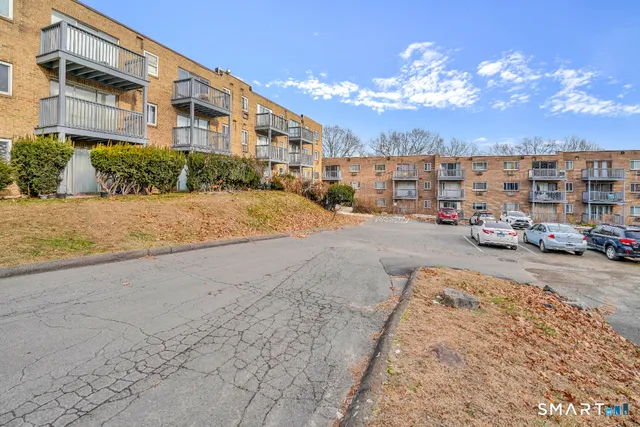 a city view with tall buildings