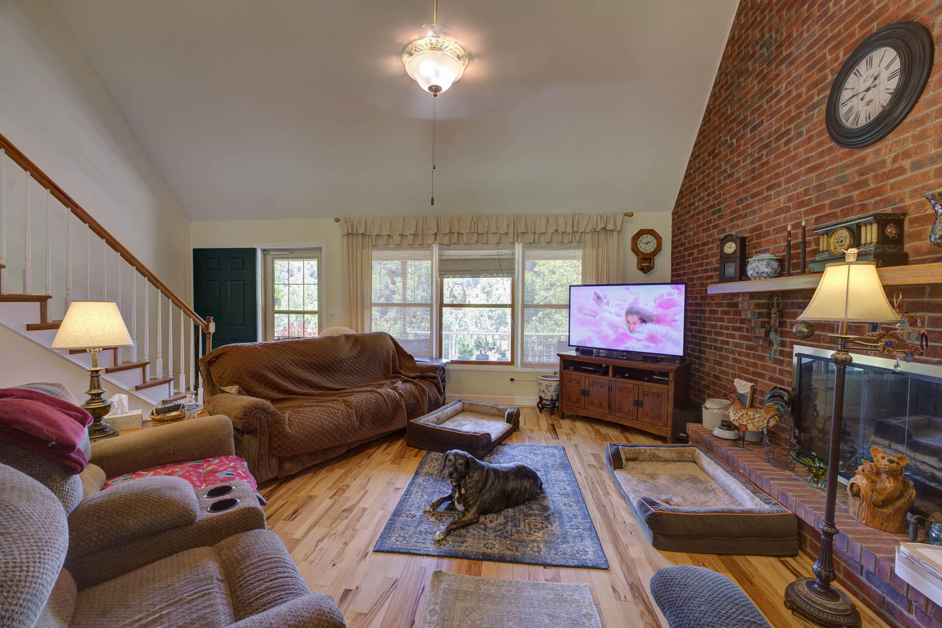 286 Oss Williams Road Limestone, TN 37681 - Photo 12 of 45 a living room with furniture a window and a flat screen tv