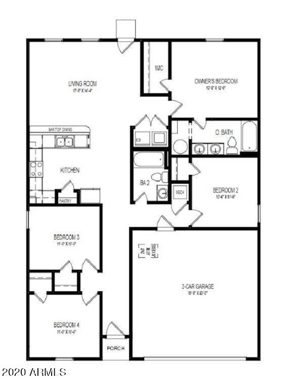 3724 East Koval Road Kingman, AZ 86409 - Photo 2 of 2 1402 2-Car - Floor Plan - BROCHURE - GRP