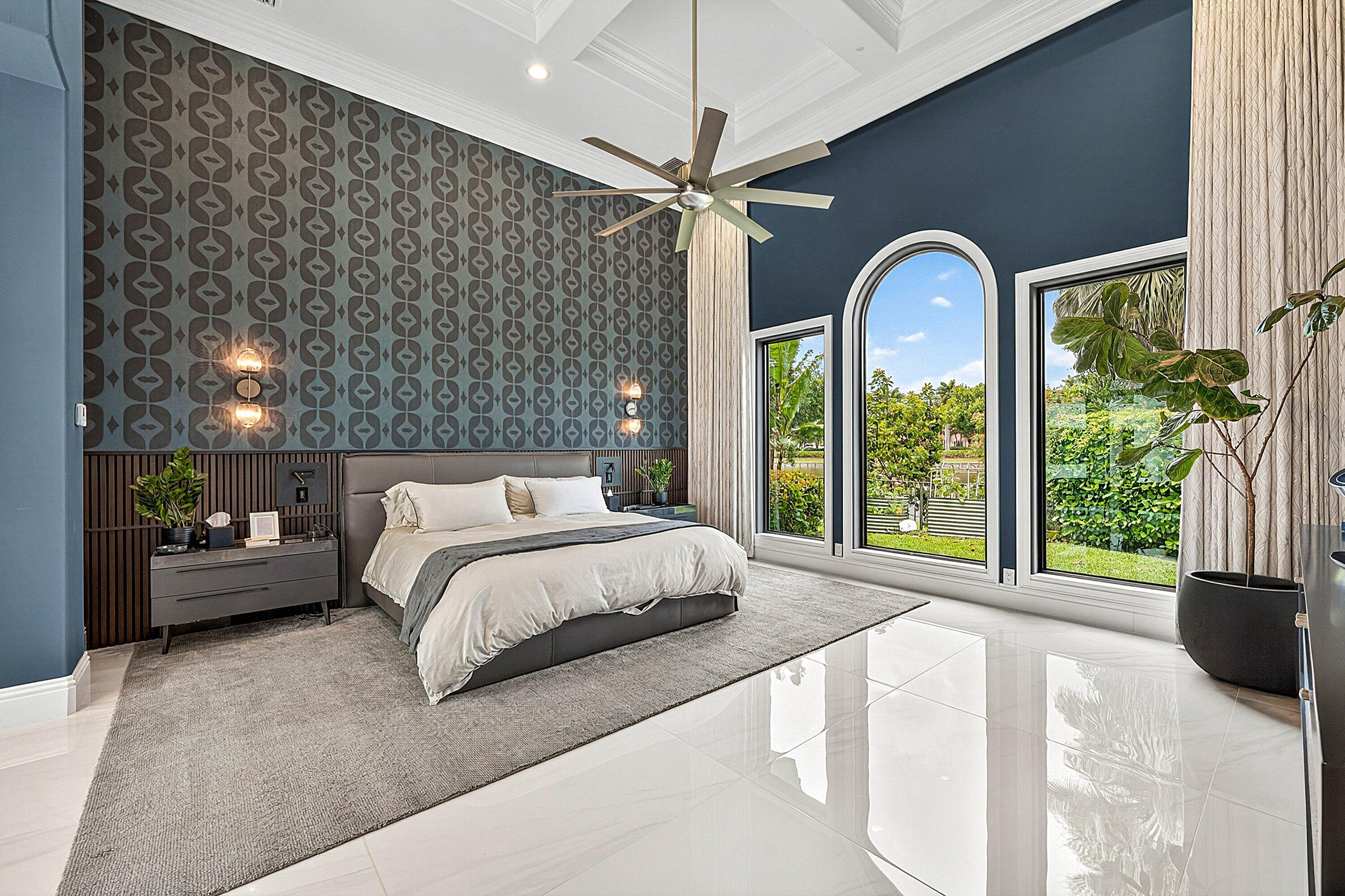 3633 Carlton Place Boca Raton, FL 33496 - Photo 38 of 99 a bedroom with a large bed and a large window
