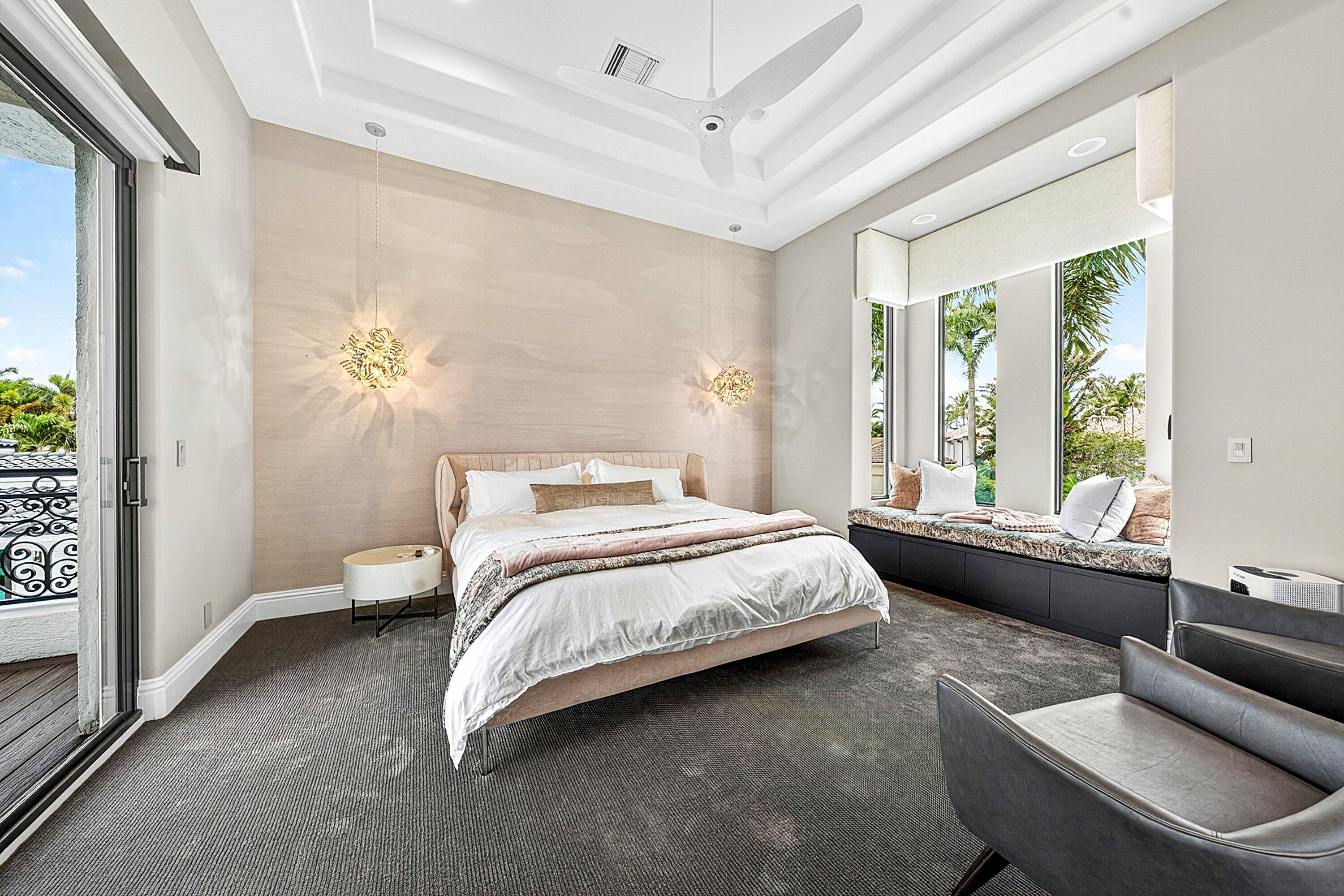 3633 Carlton Place Boca Raton, FL 33496 - Photo 63 of 99 a spacious bedroom with a bed and a couch
