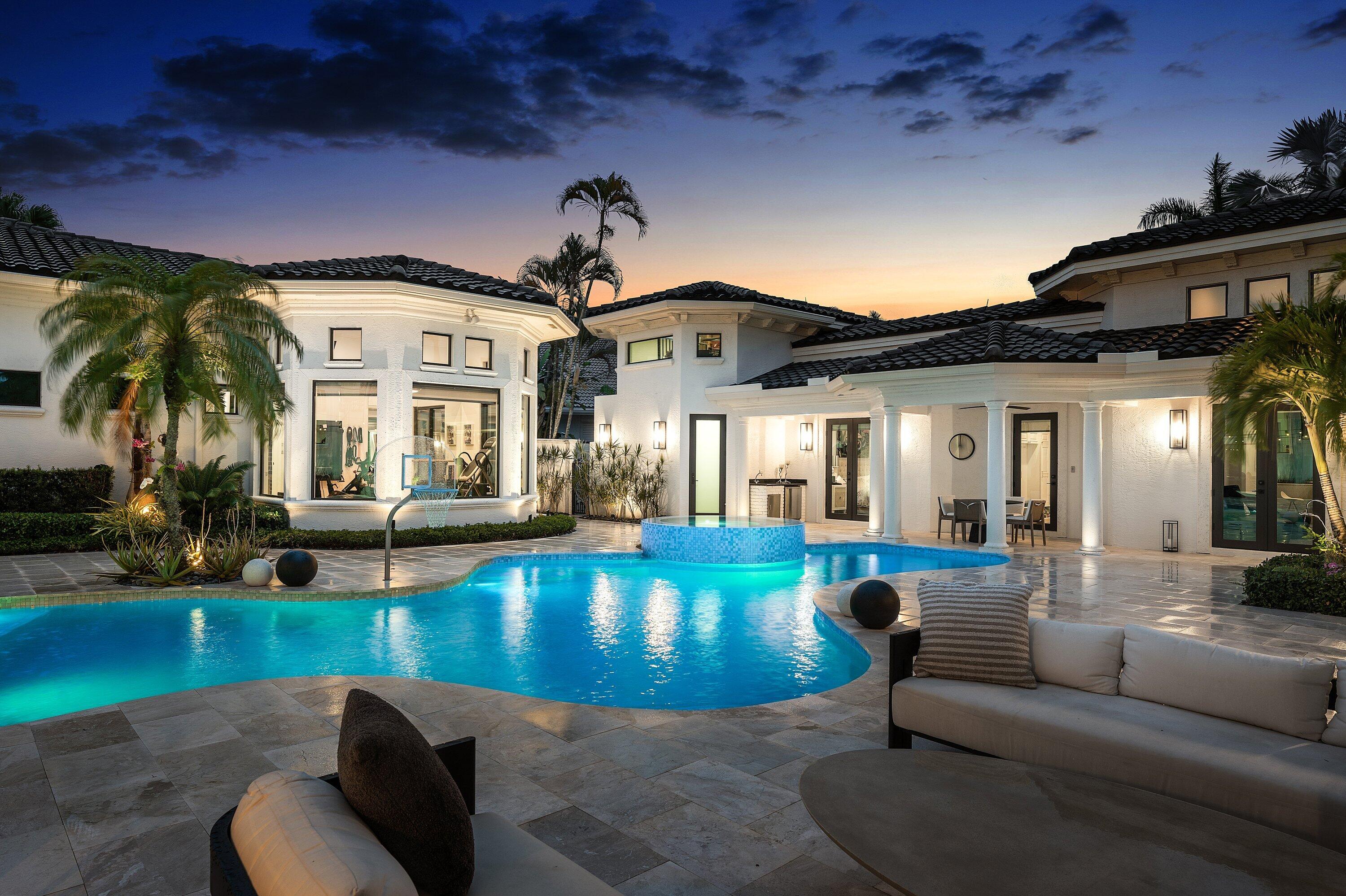 3633 Carlton Place Boca Raton, FL 33496 - Photo 99 of 99 a view of a house with swimming pool and porch with furniture