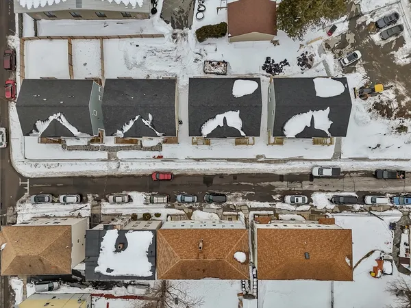 an aerial view of a large building
