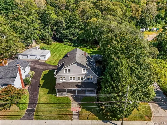 an aerial view of a house