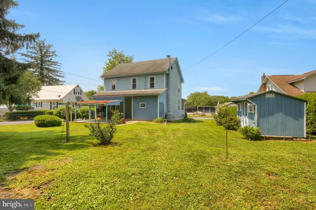 a house view with a swimming pool