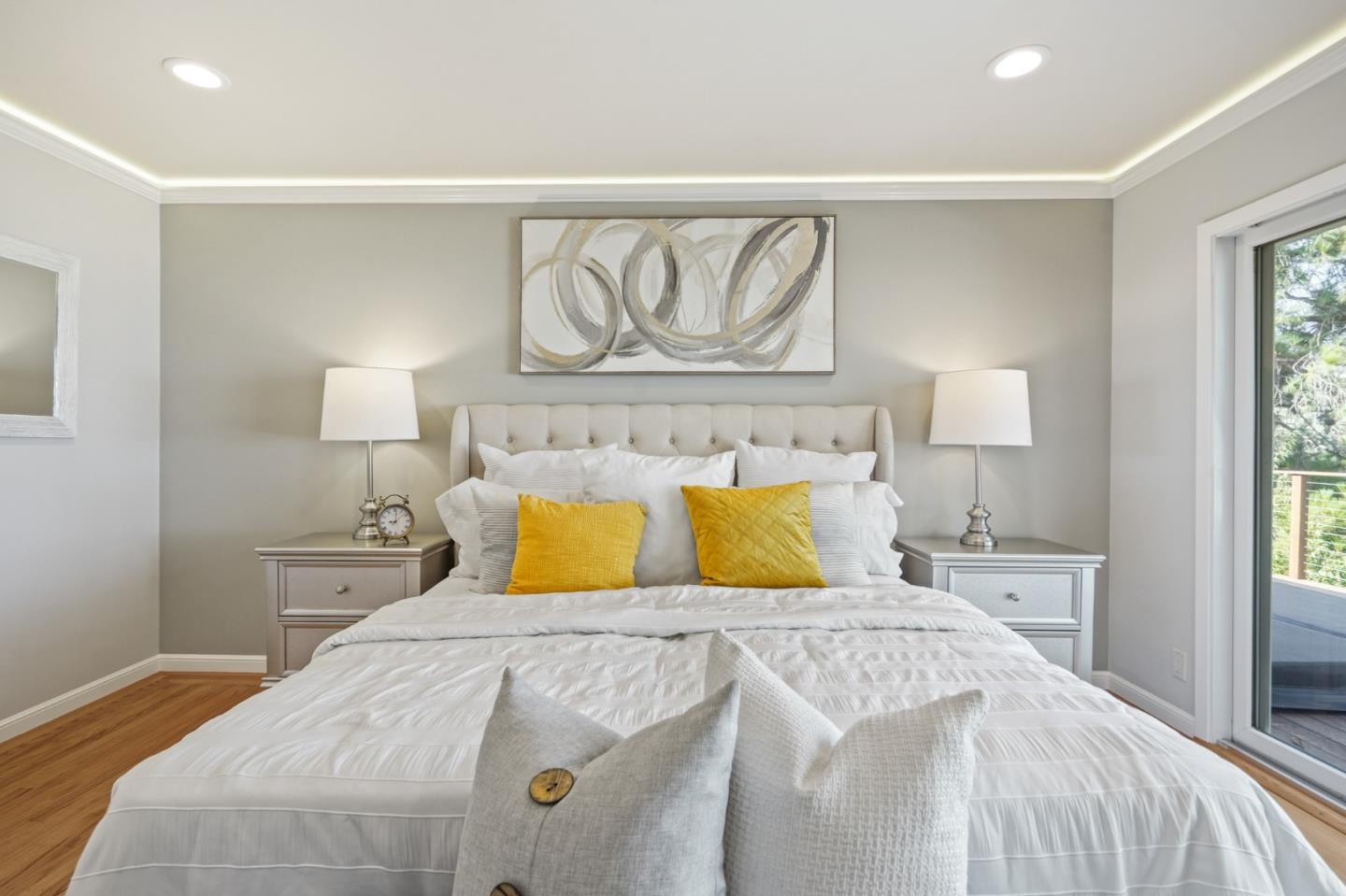 22 Del Rey Court San Carlos, CA 94070 - Photo 17 of 47 a bedroom with a bed and a night stand