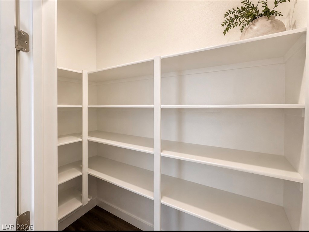 2555 Hampton Road, Unit 4205 Henderson, NV 89052 - Photo 12 of 52 This spacious pantry features extensive built-in shelving, providing abundant storage and organizational potential.