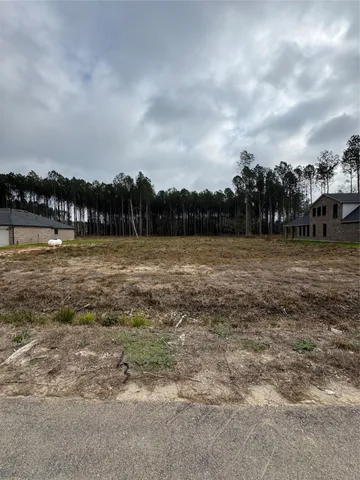 a view of a lake with houses in the back