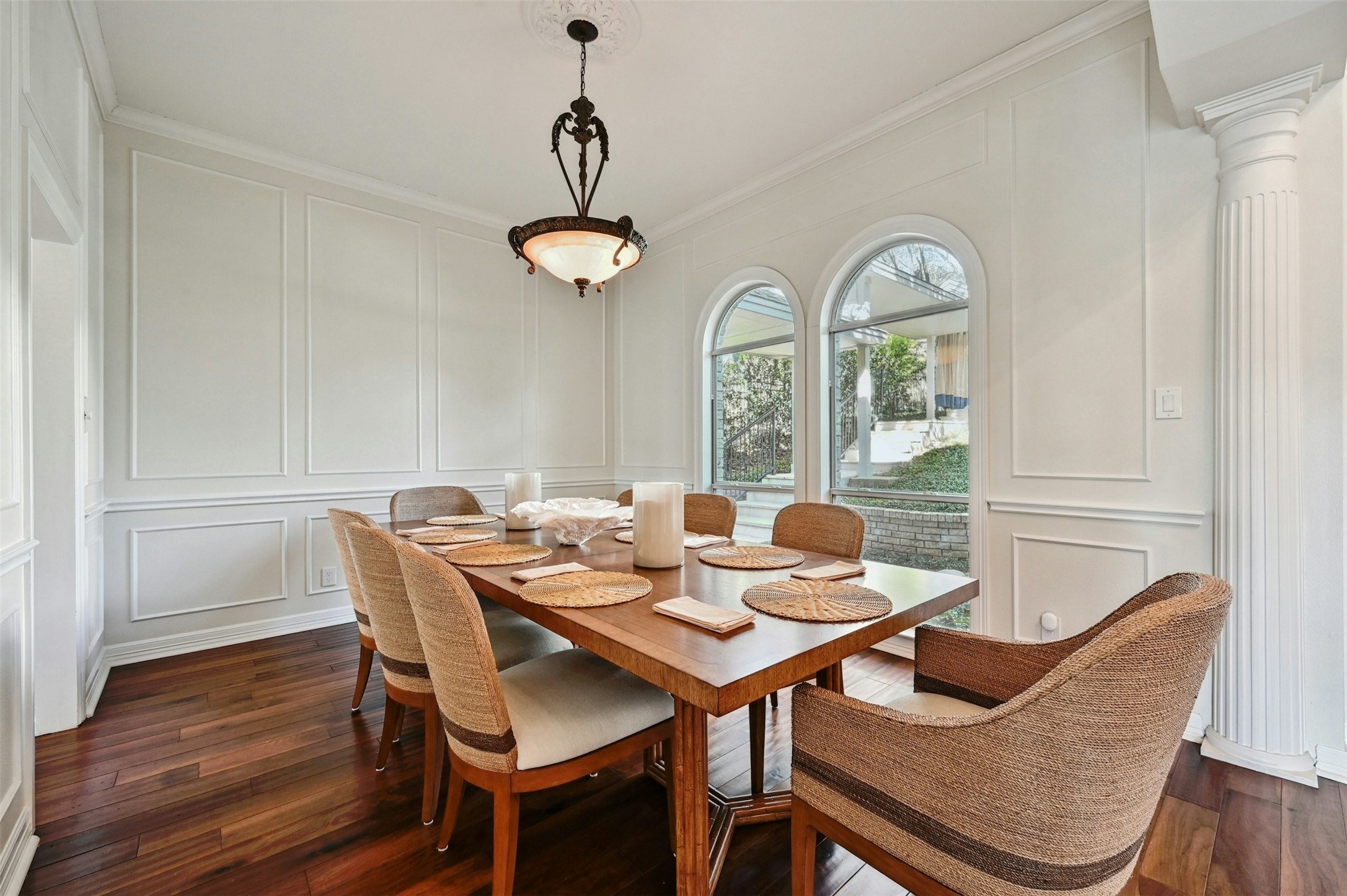 5606 Craggy Point Austin, TX 78731 - Photo 12 of 39 a view of a dining room with furniture window and wooden floor