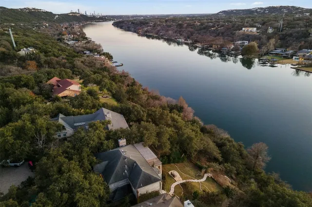 a view of lake and mountain