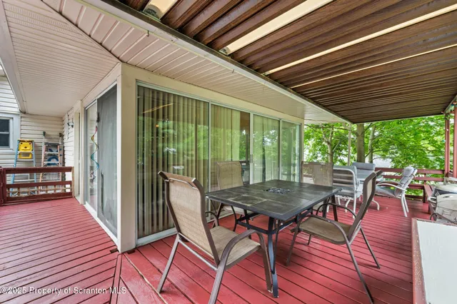 a outdoor view with a sitting space