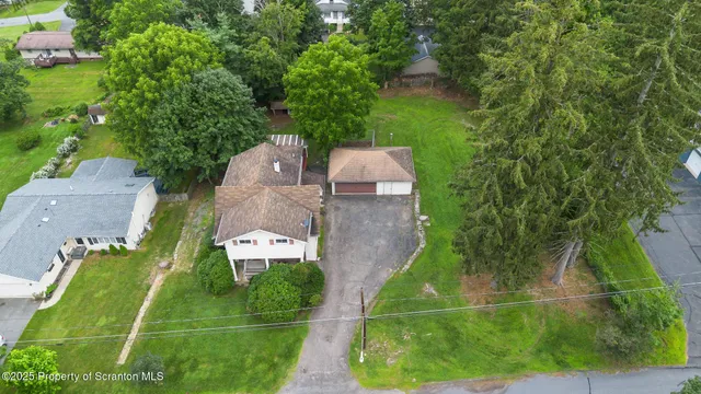 an aerial view of a house