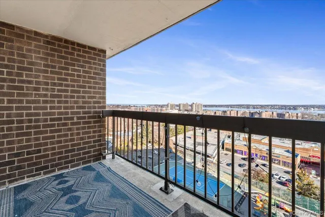 a view of balcony with city view