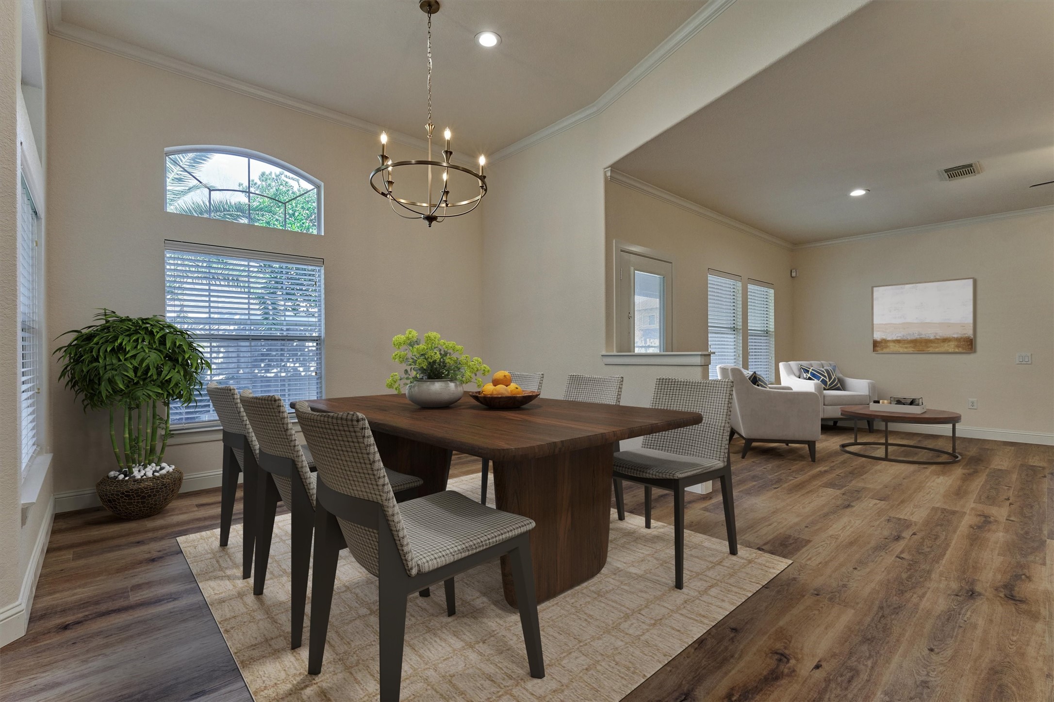 6 Windsor Bridge Drive Conroe, TX 77384 - Photo 11 of 46 a view of a dining room with furniture window and wooden floor