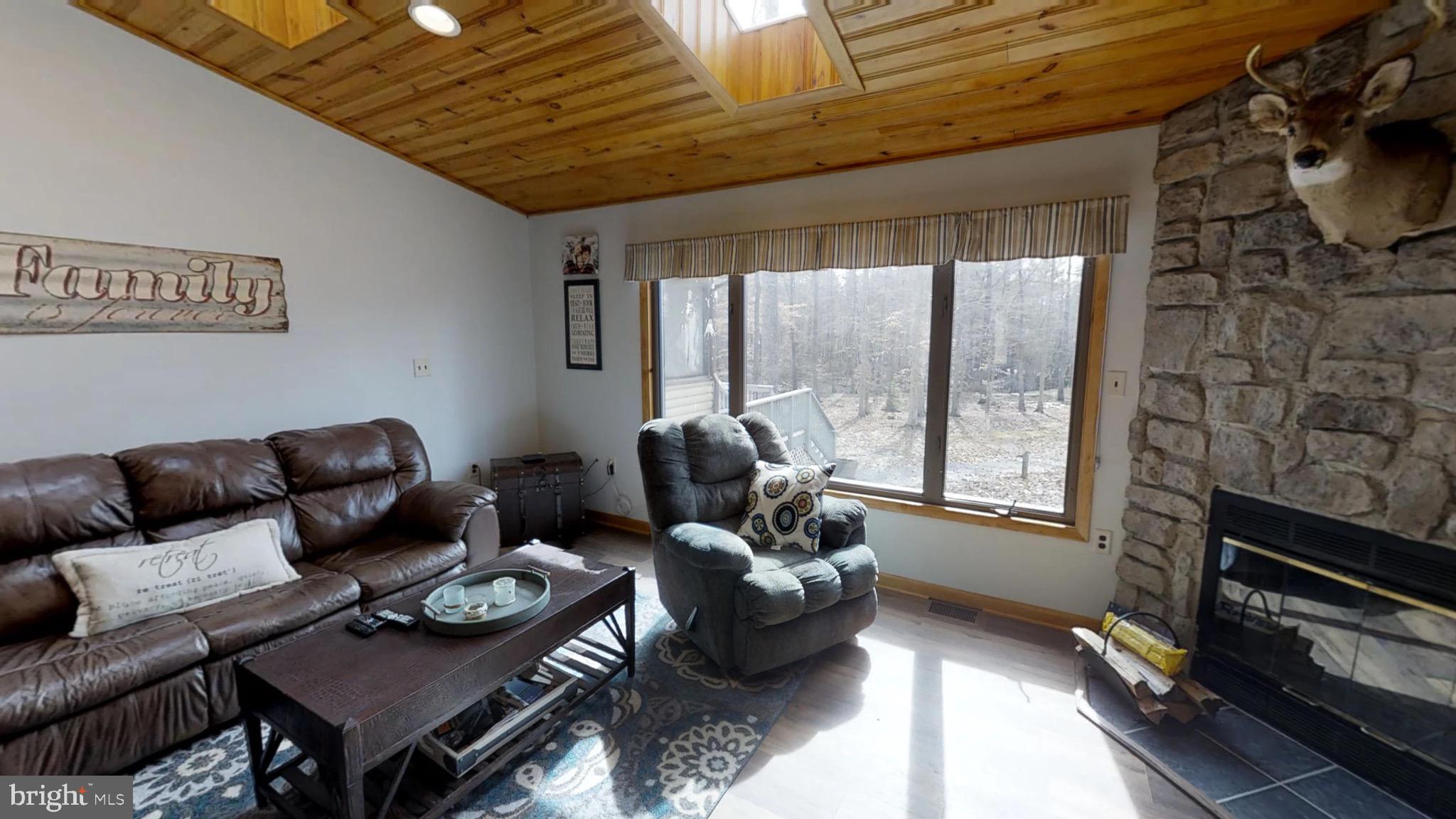 619 Oak Road Bumpass, VA 23024 - Photo 6 of 49 Living Room with stone fireplace.