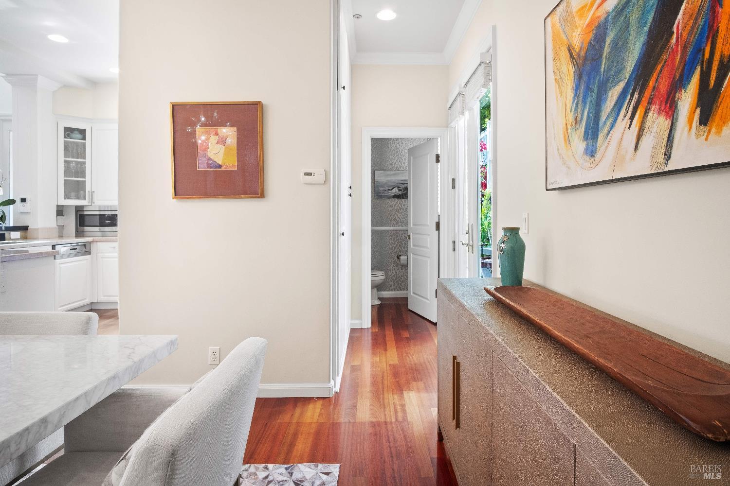 6 Oak Road Larkspur, CA 94939 - Photo 11 of 41 a view of hallway with furniture and wooden floor