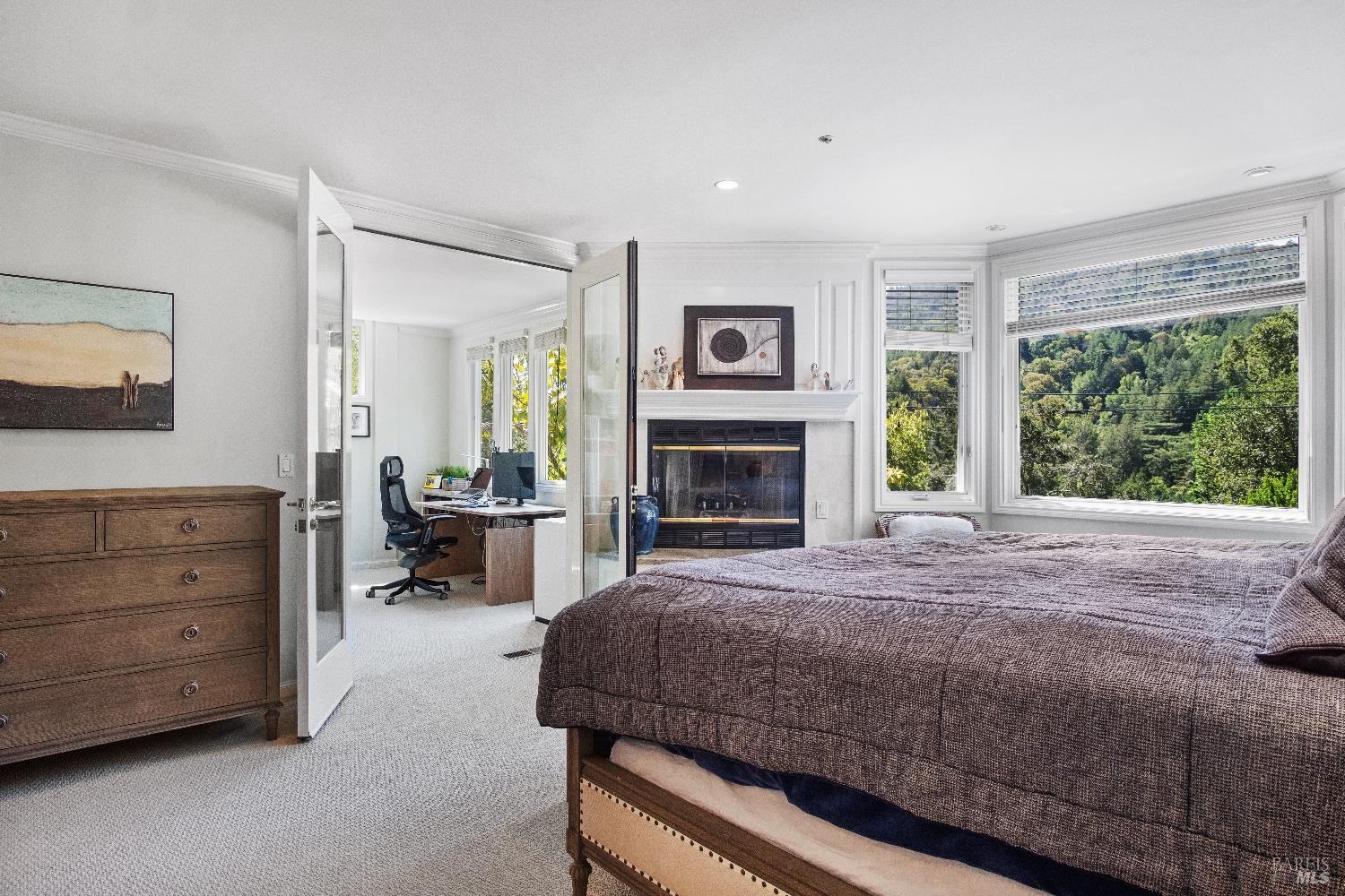 6 Oak Road Larkspur, CA 94939 - Photo 14 of 41 a living room with furniture and a fireplace