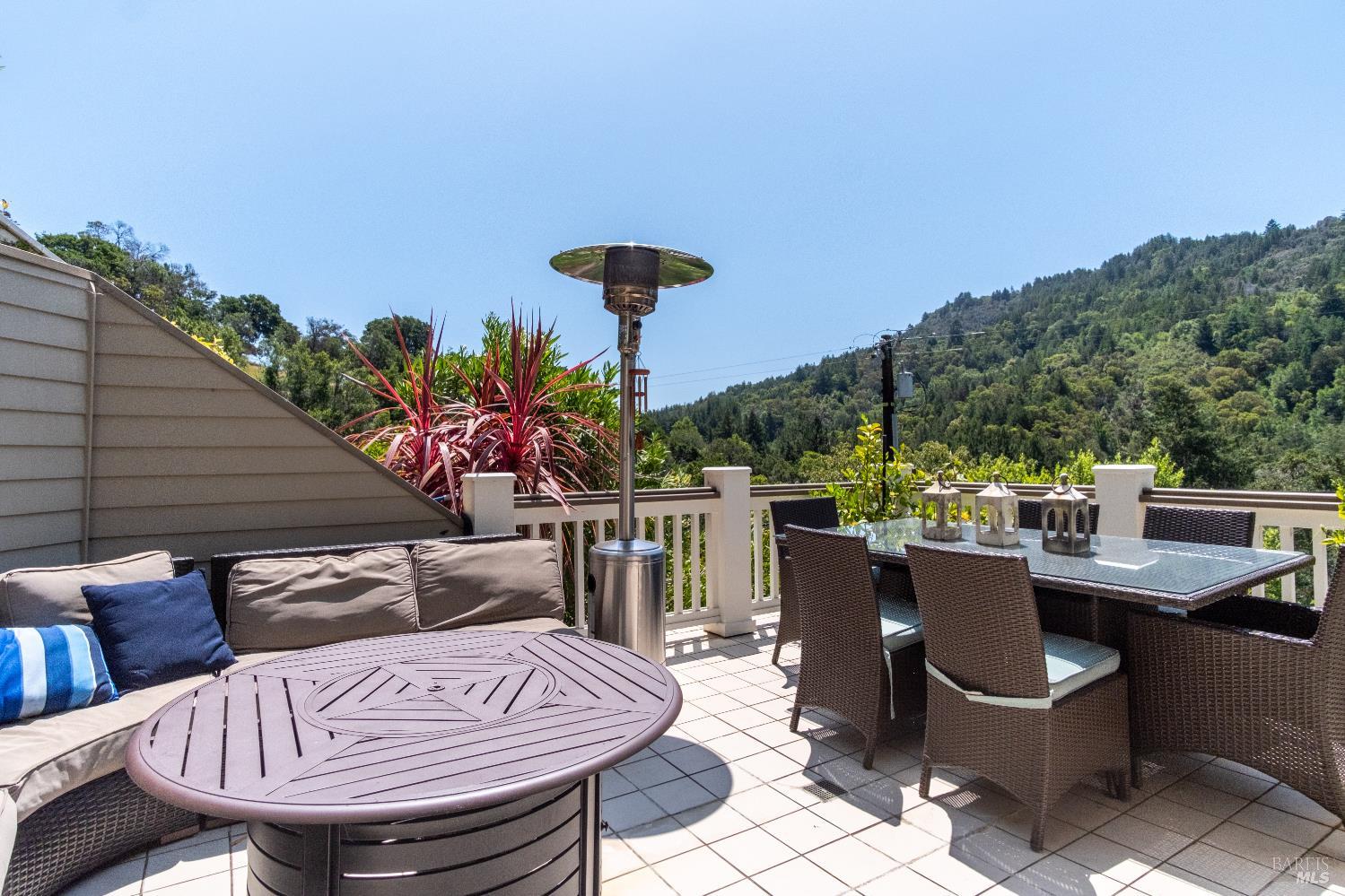 6 Oak Road Larkspur, CA 94939 - Photo 27 of 41 a view of a patio with couches table and chairs